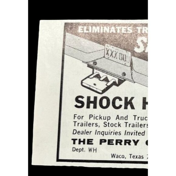 The Perry Company Mini Vintage Print Ad 1970s Trailer Shock Truck Hitch Waco TX - Picture 4 of 6